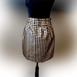 J.Crew Rose Gold and Black Paperbag Skirt